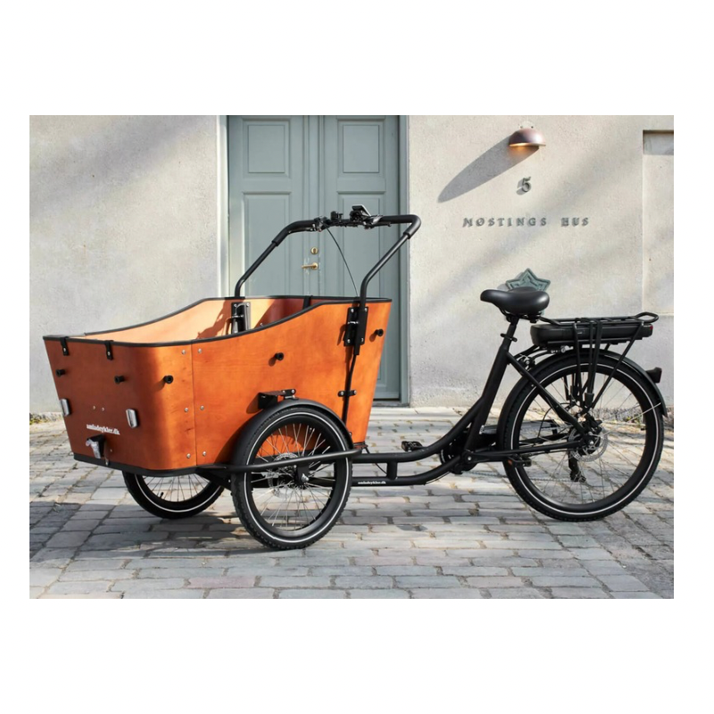 AMCargoBikes Ultimate Harmony Cargo Electric Tricycle – Black/Woodgrain