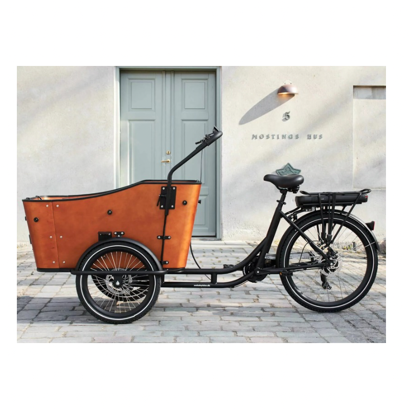 AMCargoBikes Ultimate Harmony Cargo Electric Tricycle – Black/Woodgrain