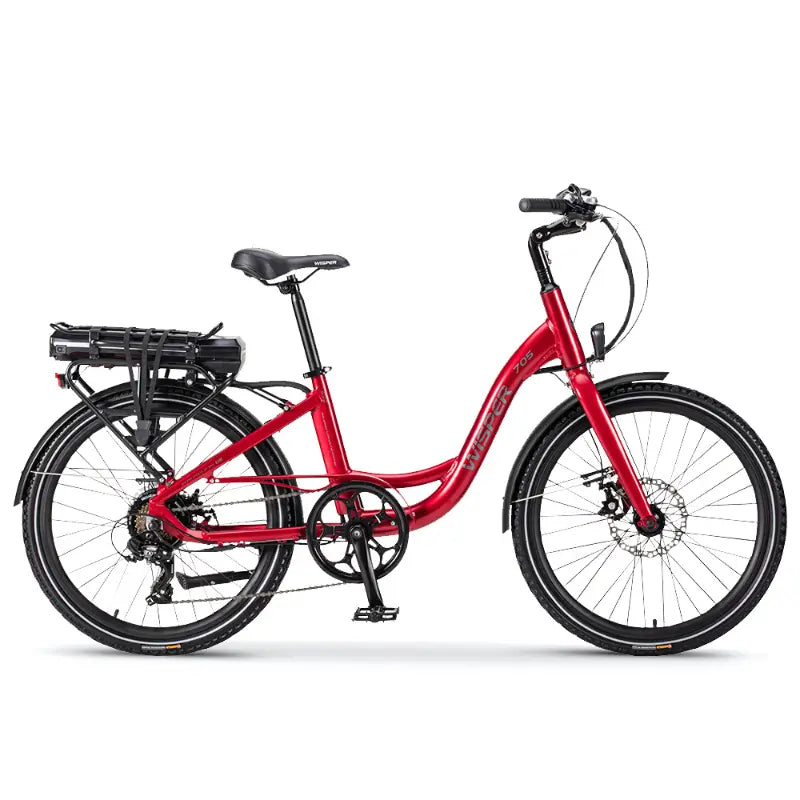 Wisper 705 24 Step-Through 250W Electric Bike Red
