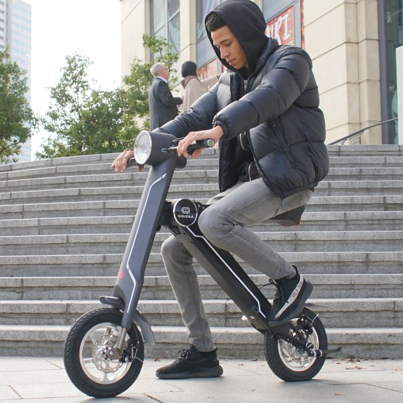 Cruzaa Carbon Black With Built-in Speakers & Bluetooth Electric Scooter