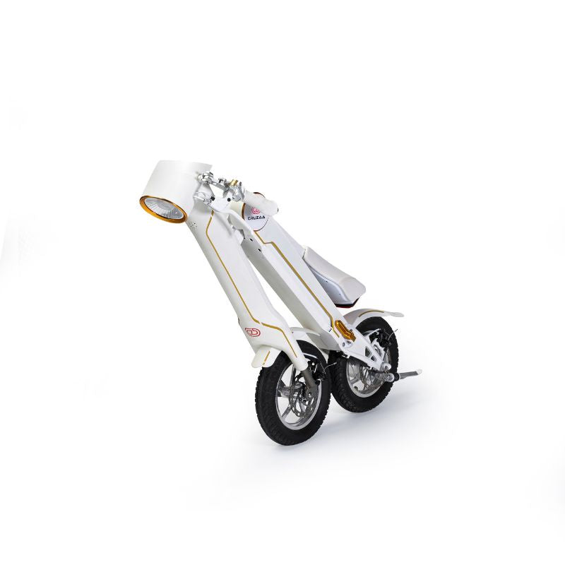 Cruzaa Pro Carbon White Electric Scooter with Built-in Speakers & Bluetooth