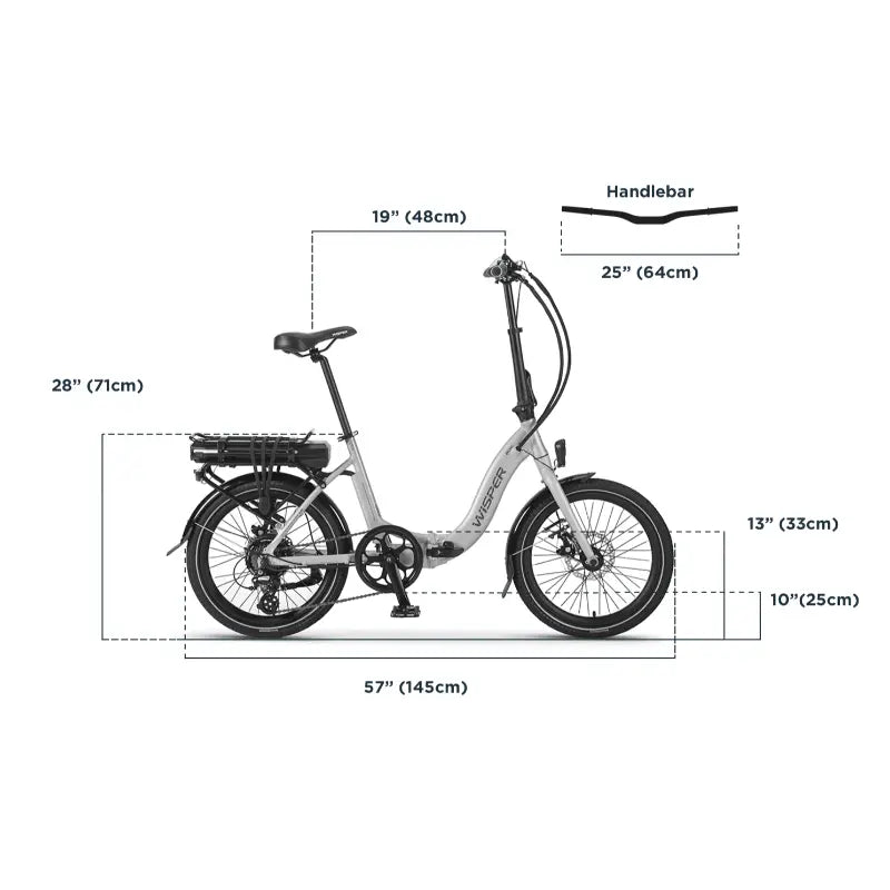 Wisper 806 20 Folding 250W  Electric Bike Dmension