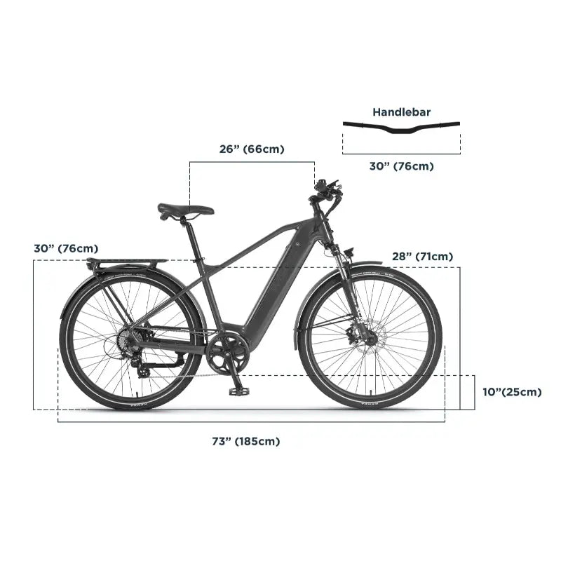 Wisper Wayfarer H9 Hub-Drive Crossbar 250W 43.2V Electric Bike