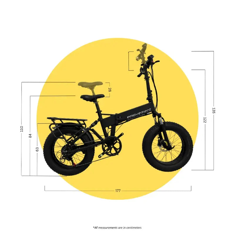 e movement Panther V4.2 Electric Folding Bike Fat Tyre 250/500W